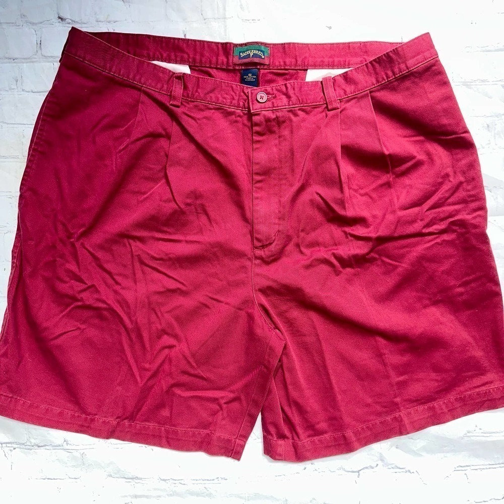 EUC Men’s Size 42 Saddlebred Maroon Cotton Pleated Shorts